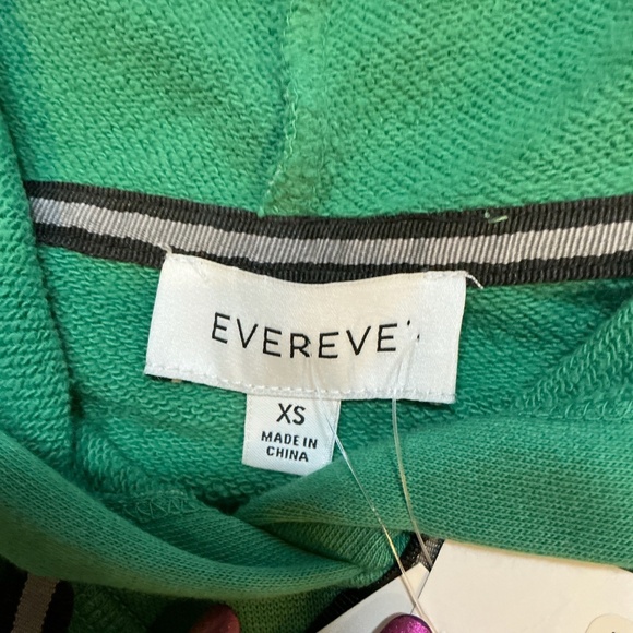 Evereve Myla Pleated Hoodie Green Women’s Size XS NWT - Picture 5 of 9